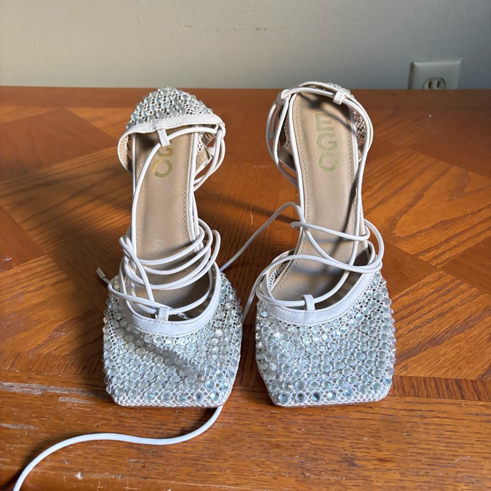 Elegant White Strappy Heels